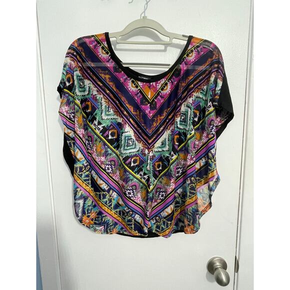 Daytrip Blouse Medium Sheer Western Boho Drape Cowgirl Rockabilly - Picture 1 of 5